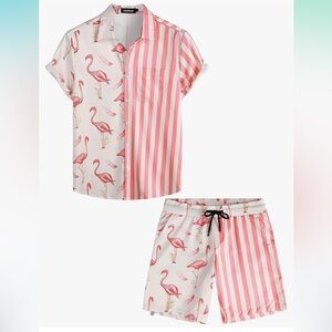 Men’s Flamingo Hawaiian set